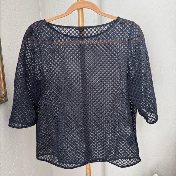 COS Navy Blue Mesh Shirt in Size Medium - Picture 1 of 3